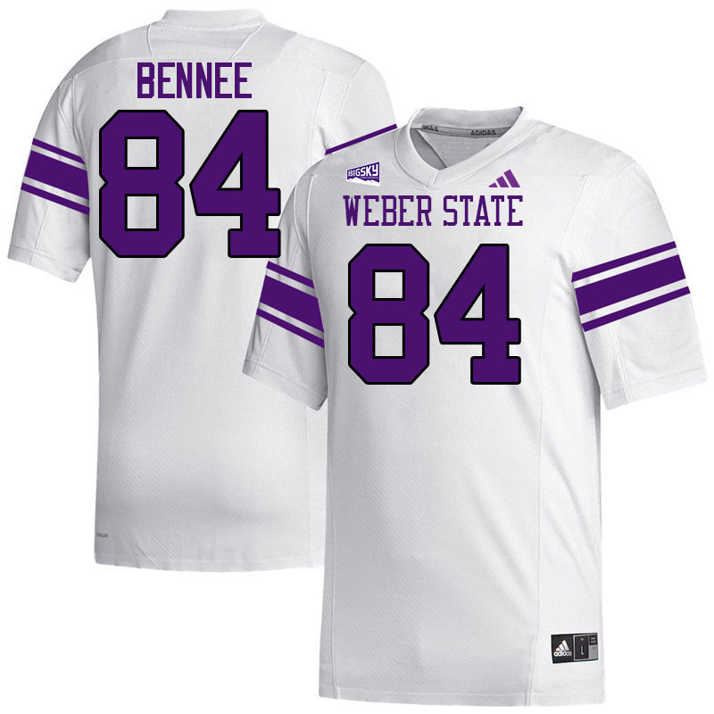 Weber State Wildcats #84 Noah Bennee College Football Jerseys,Uniforms Stitched-White